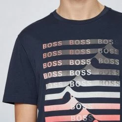 Boss T-Shirt »T-Shirt Teeonic« Weiss (10), Dunkelblau (410) -Hugo Boss Verkäufe 10a12d3b 3c7b 5e31 896d aa04c3d0a8b6