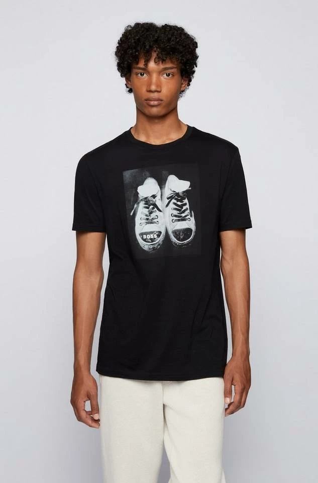 Boss T-Shirt »T-Shirt Ninetees« Schwarz (001), Anthrazit (021) 4 Boss T-Shirt »T-Shirt Ninetees« Schwarz (001), Anthrazit (021) – Bild 4