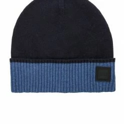 Boss Strickmütze »Mütze Akotan« Dunkelblau (404), Gelb (735)