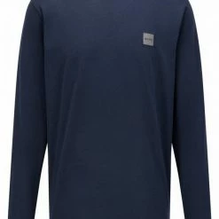 Boss Langarmshirt »Longsleeve aus Bio-Baumwolle mit Logo-Aufnäher« (1-tlg)
