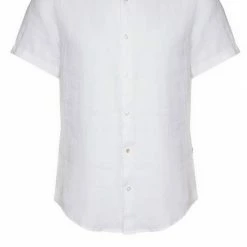 Boss Businesshemd »Kurzarm-Leinenhemd Rash_1« Weiß (100), Dunkelblau (404)