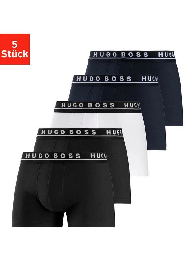 Boss Boxer »Cotton Stretch« (5 Stück) Herren Trunk Men Business kurzes Bein mit Logobund Black (001), Schwarz | weiß | navy 2 Boss Boxer »Cotton Stretch« (5 Stück) Herren Trunk Men Business kurzes Bein mit Logobund Black (001), Schwarz | weiß | navy – Bild 2