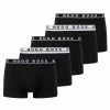 Boss Boxer »Cotton Stretch« (5 Stück) Herren Trunk Men Business kurzes Bein mit Logobund Black (001), Schwarz | weiß | navy