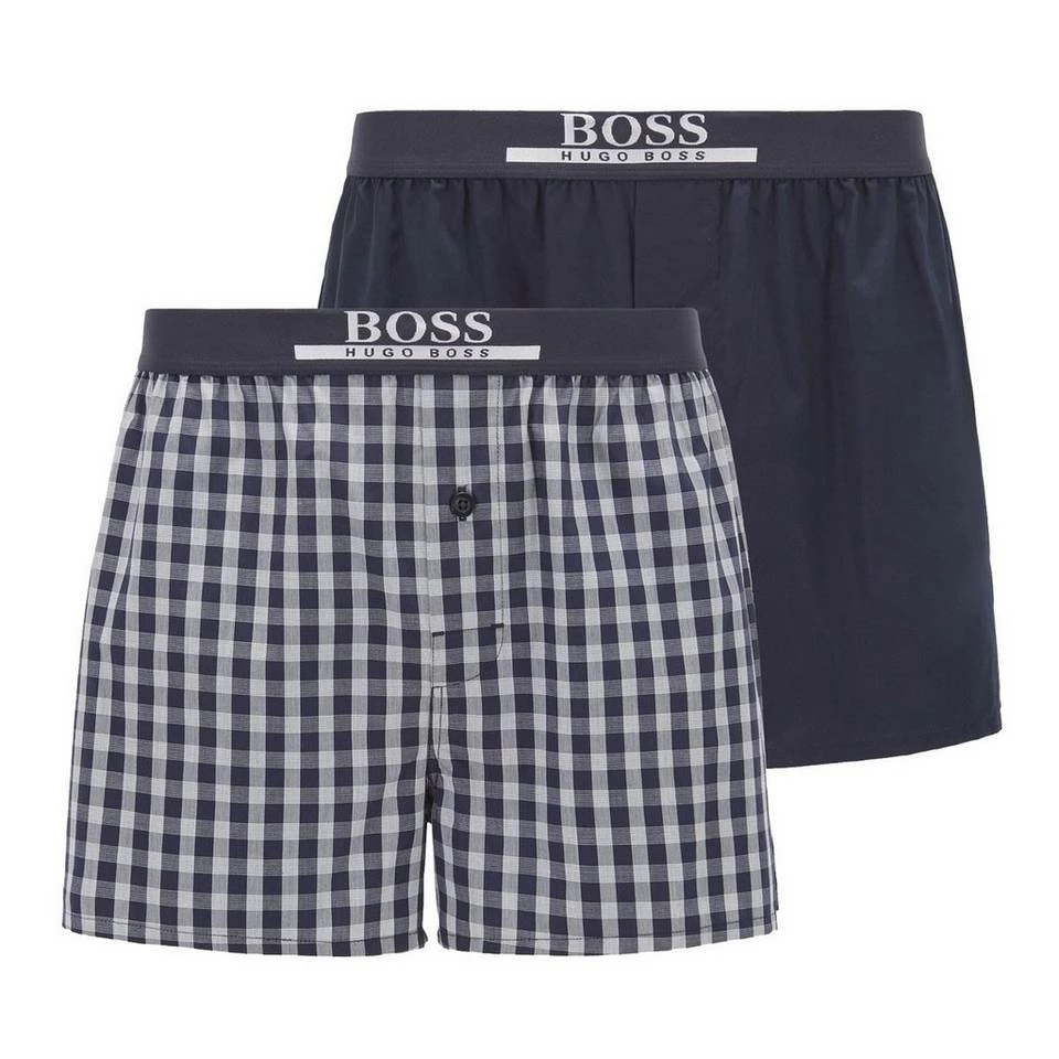 Boss Boxershorts »Woven Boxer EW« (2 Stück) Web-Boxer Pyjama Shorts legerer Schnitt aus reiner Baumwolle mit Logo-Bund Schwarz, Schwarz 2, Weiß#ft5_slash#Blau, Blau 12 Boss Boxershorts »Woven Boxer EW« (2 Stück) Web-Boxer Pyjama Shorts legerer Schnitt aus reiner Baumwolle mit Logo-Bund Schwarz, Schwarz 2, Weiß#ft5_slash#Blau, Blau – Bild 12
