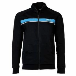 Boss Sweatshirt »Herren Sweat-Jacke - Authentic Jacket Zip,« Schwarz, Dunkelblau