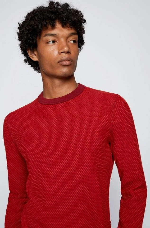 Boss Strickpullover »Pullover aus Jacquard-Strick mit Bio-Baumwolle und Kapok« (1-tlg) 3 Boss Strickpullover »Pullover aus Jacquard-Strick mit Bio-Baumwolle und Kapok« (1-tlg) – Bild 3