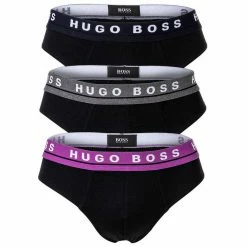 Boss Slip »Herren Slips, 3er Pack - Briefs, Logobund, Cotton« Schwarz#ft5_slash#Grau#ft5_slash#Weiß, Schwarz#ft5_slash#Grau#ft5_slash#Lila, Schwarz -Hugo Boss Verkäufe 93350065 7ee1 5868 8272 cd933525892b