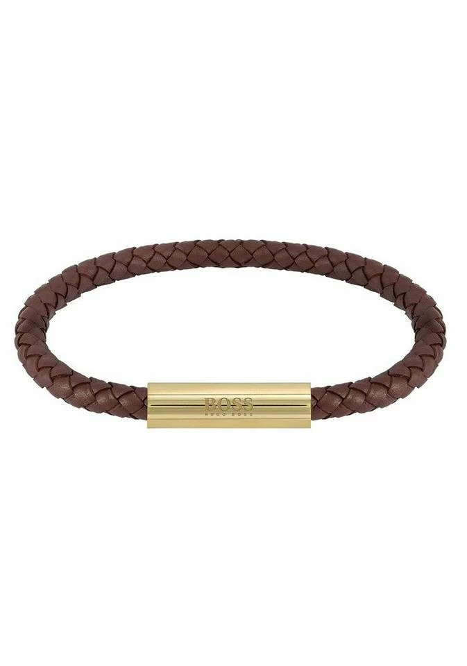 Boss Lederarmband »BRAIDED LEATHER, 1580151, 1580152, 1580153« Schwarz-braun, Edelstahlfarben-schwarz, Gelbgoldfarben-braun 2 Boss Lederarmband »BRAIDED LEATHER, 1580151, 1580152, 1580153« Schwarz-braun, Edelstahlfarben-schwarz, Gelbgoldfarben-braun – Bild 2