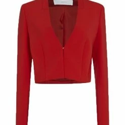 Boss Kurzblazer »HUGO BOSS Jianila Kurz-Blazer schickes Damen Sakko mit Hakenverschluss Business-Blazer Rot«