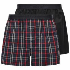 Boss Boxershorts »Woven Boxer EW« (2 Stück) Web-Boxer Pyjama Short Baumwollpopeline Dunkelblau, Hellrot, Dark Blue (403), Light-Pastel Red (630)