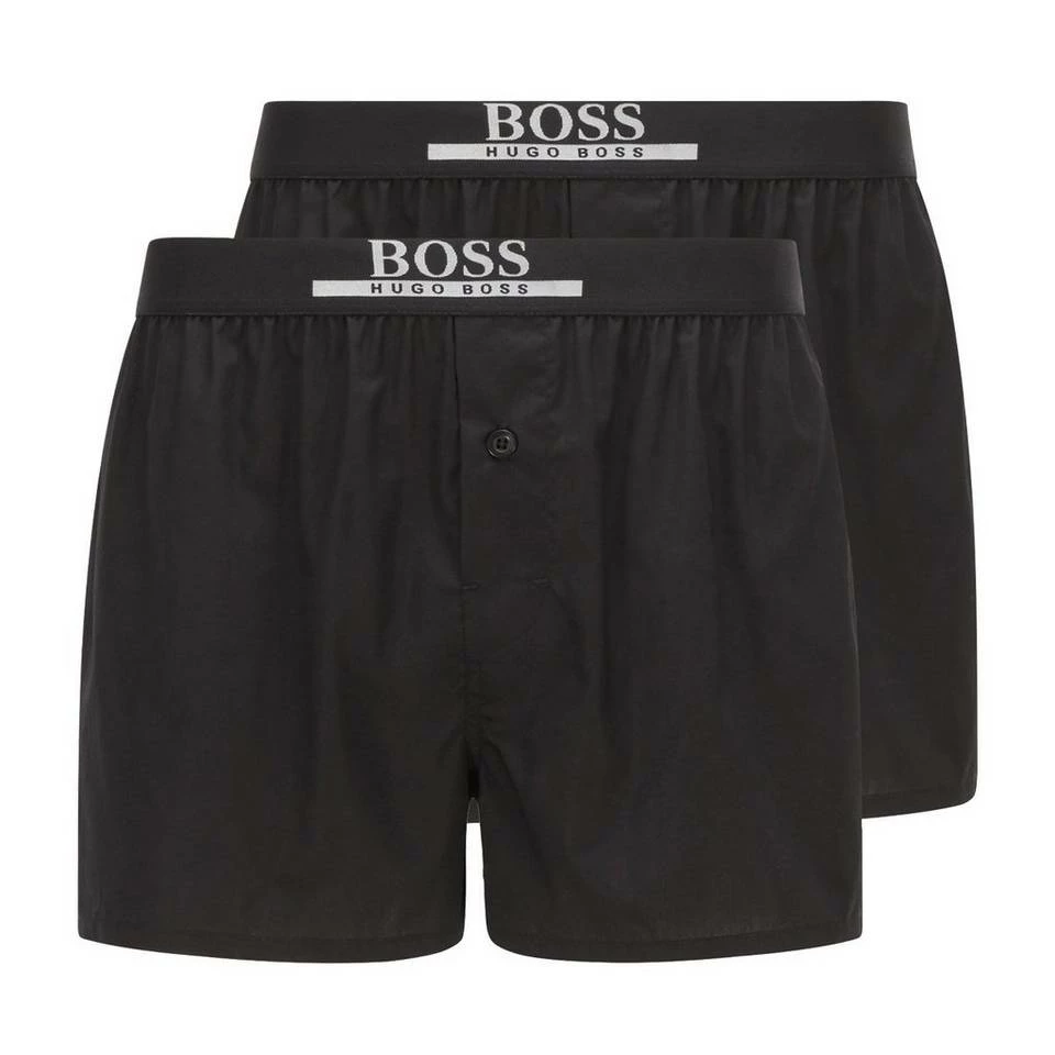 Boss Boxershorts »Woven Boxer EW« (2 Stück) Web-Boxer Pyjama Shorts legerer Schnitt aus reiner Baumwolle mit Logo-Bund Schwarz, Schwarz 2, Weiß#ft5_slash#Blau, Blau 4 Boss Boxershorts »Woven Boxer EW« (2 Stück) Web-Boxer Pyjama Shorts legerer Schnitt aus reiner Baumwolle mit Logo-Bund Schwarz, Schwarz 2, Weiß#ft5_slash#Blau, Blau – Bild 4