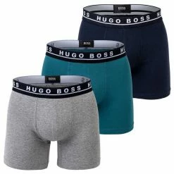 Boss Boxer »Herren Boxer Briefs, 3er Pack - Logobund, Cotton« Schwarz#ft5_slash#Grey#ft5_slash#Blau, Blau#ft5_slash#Schwarz#ft5_slash#Anthrazit, Schwarz#ft5_slash#Blau