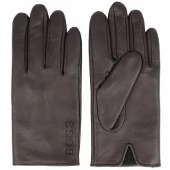 Boss Lederhandschuhe »Glofe« Black, Dark brown