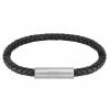 Boss Lederarmband »BRAIDED LEATHER, 1580151, 1580152, 1580153« Schwarz-braun, Edelstahlfarben-schwarz, Gelbgoldfarben-braun