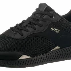 Boss »Titanium« Sneaker im Materialmix Schwarz-silberfarben, Schwarz-goldfarben