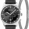 Boss Chronograph »PIONEER, 1570120«, (Set, 2-tlg., Uhr mit Armband)
