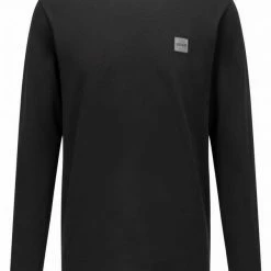 Boss Langarmshirt »Longsleeve aus Bio-Baumwolle mit Logo-Aufnäher« (1-tlg)