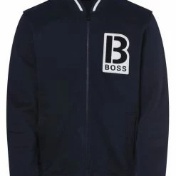 Boss Sweatjacke »College-Jacke Zevarsy« Grau (030), Dunkelblau (404) -Hugo Boss Verkäufe fed2e6de 1eec 519a 91ce d5a6a3338335